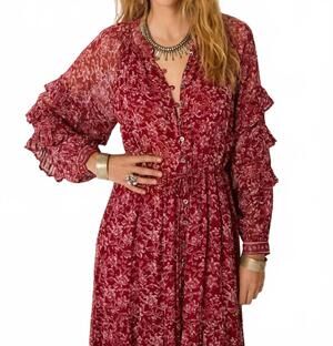 NEW MAISON HOTEL harper dress in ruby
